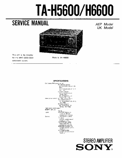 SONY TA-H5600, TA-H6600 service manual